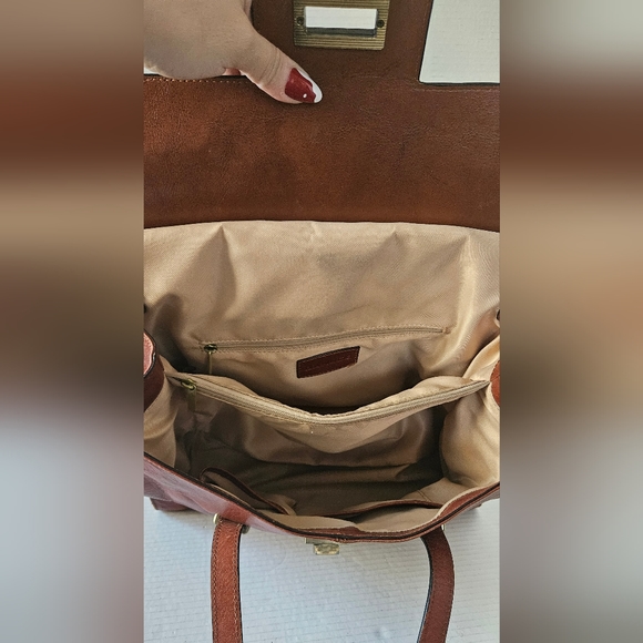 Banuce‎ Italian Vegetable Tanned Leather Satchel bag vintage - Picture 3 of 15